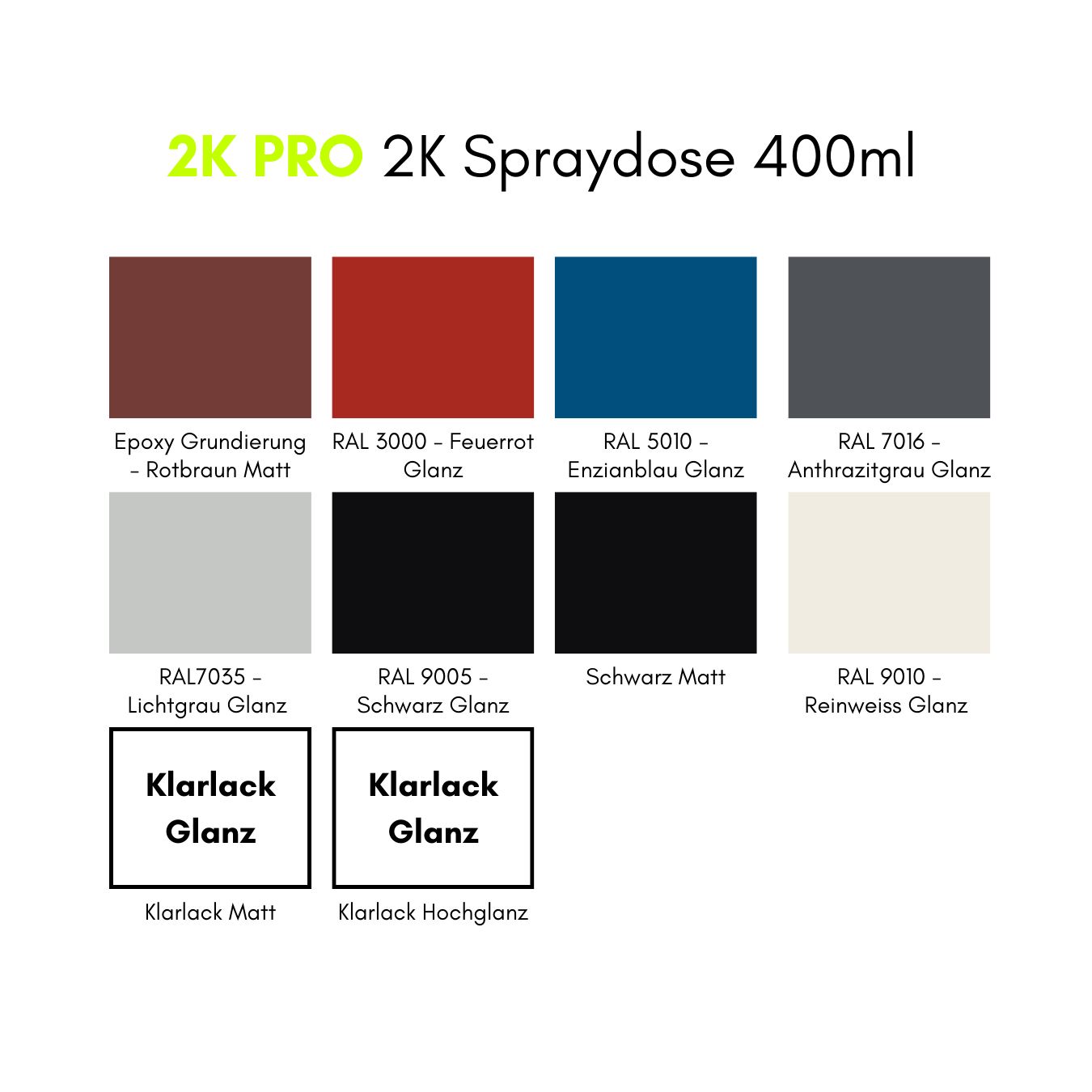 2K PRO 2-Komponenten Sprühlack - Spraydose 2K-PU Lack – Bild 7