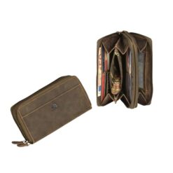 Greenburry Leder Portemonnaie Mit Handyfach Vintage Braun Rindleder 1
