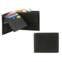 Greenburry RFID Leder Portemonnaie Vintage Schwarz Rindleder
