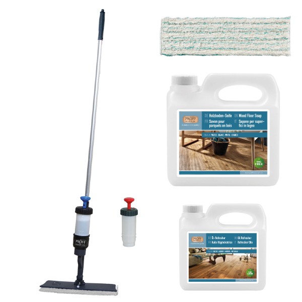 Pulu Spraymopp Holzbodenpflege mit Parkettmopp